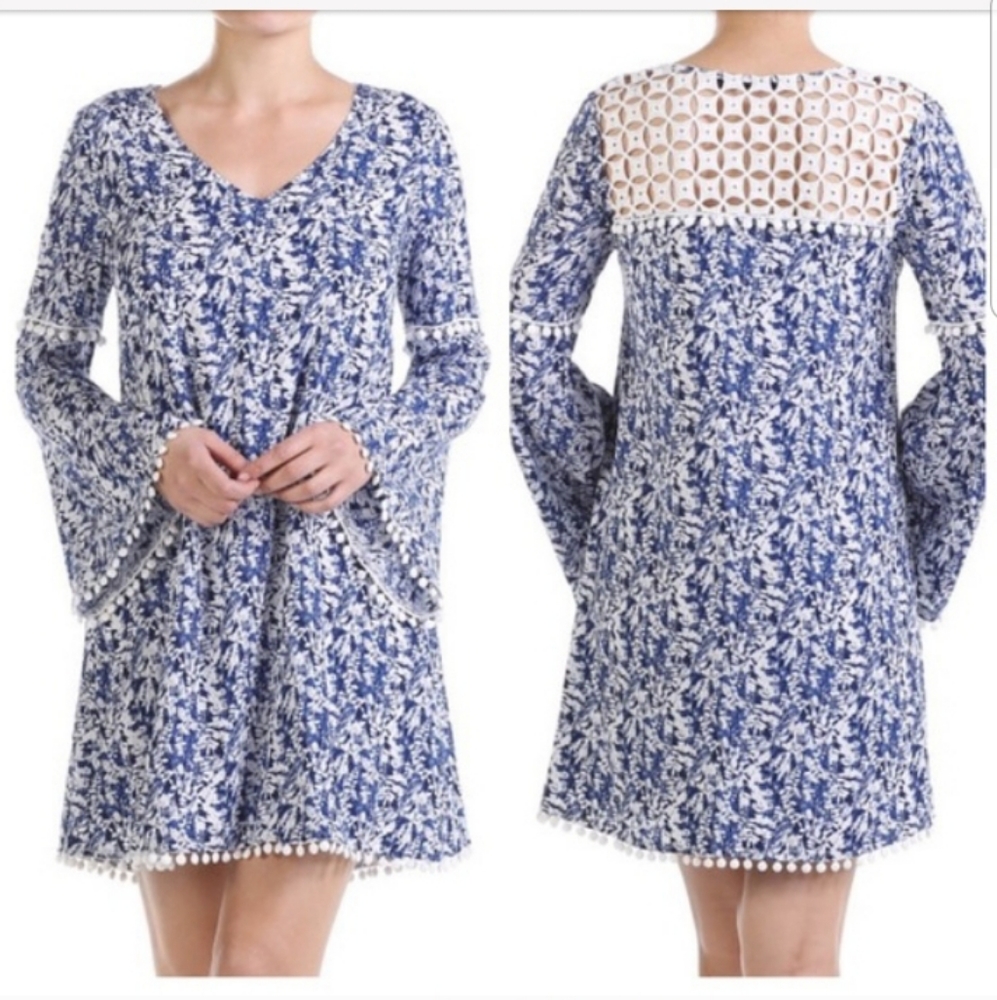 Doe & Rae Blue Women's Bohemian Crochet dress